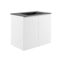 Modway - Bryn Fixation murale de 30" Vanette de salle de bain - Blanc Noir-Vanité de salle de bain moderne