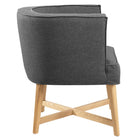 Modway - Anders Tissu rembourré Chaise d’accent - Gris-Détail des contrevents X