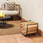Outsunny - Porte-bûches extérieur- support à bûches 17 po pour rangement de cheminée-Le design surélevé garde les bûches sèches et bien ventilées 