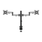 Startech - Bras double moniteur pour montage de bureau - Serre-serre de bureau compatible VESA pour écrans jusqu’à 32" -Large amplitude de mouvement : Le double moniteur augmente le confort ergonomique et la productivité avec une inclinaison de +30/-30°, une rotation de +90/-90°, un affichage rotatif à 360° et un réglage de hauteur le long du poteau de 15,7" (39,8 cm)