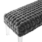 Modway - Prologue Tissé Performance Velvet Ottoman - Gris-Glissements au pied sans marquer