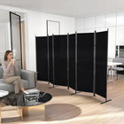 HOMCOM - Séparateur de pièce autoportant à 6 panneaux pour bureau à domicile - noir-Couleur unie avec une ligne simple pour une sensation classique 
