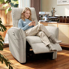 HOMCOM - Fauteuil inclinable électrique avec ports USB - beige-Dossier en coton poupée de 7,5 po (19 cm) procurant une sensation de confort   