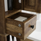 HOMCOM - Armoire de rangement de salle de bain étroite et haute 73 po - grain de bois brun-Le style ferme moderne avec portes de grange ajoute une touche rustique 