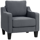 HOMCOM - Fauteuil avec ressorts ensachés - épais rembourrage pour salon - gris charbon-Rembourrage à ressorts ensachés pour une assise flexible et soutenue  
