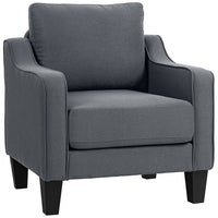 HOMCOM - Fauteuil avec ressorts ensachés - épais rembourrage pour salon - gris charbon-Rembourrage à ressorts ensachés pour une assise flexible et soutenue  
