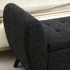 HOMCOM - Banc de rangement rembourré avec accoudoirs - noir-Convient à l’entrée, au bord de la fenêtre et au salon 