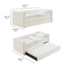 Modway - Veyla Chenal Touffé Boucle Lit de jour jumelle avec Trundle, Nuage-10