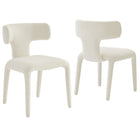 Modway - Stellan Dos courbé Boucle Tapis Chaise à manger Ensemble de 2 - Crème-Chaise de salle à manger entièrement rembourrée