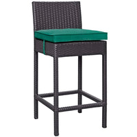 Modway - Convene Terrasse extérieure Tissu Tabouret de bar - Espresso Green-Pour divertir ou pour un usage quotidien