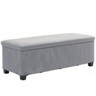 HOMCOM - Banc ottoman de rangement 44 po avec couvercle et pieds - gris clair-Le design élégant en velours côtelé met en valeur votre décoration 