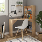 HOMCOM - Bureau d'ordinateur style nordique - 43,25 po L x 27,5 po l x 54,75 po H - couleur chêne-Fabriqué en panneau de particules de classe P2, c'est un meuble que vous apprécierez pendant de nombreuses années