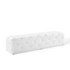 Modway - Amour Entrée à boutons touffés de 72" Imitation cuir Banc - Blanc-Banc d’entrée à boutons touffés