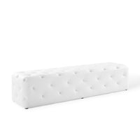 Modway - Amour Entrée à boutons touffés de 72" Imitation cuir Banc - Blanc-Banc d’entrée à boutons touffés
