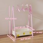 Qaba - Portant à vêtements pour enfants, portant à déguisements avec rangement, cintres - vert-Finition lisse, sans bavure, et structure triangulaire stable pour une durabilité accrue  
