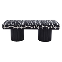 Zuo - Botoia Banc - Noir/Blanc-Bois de pin peint offrant chaleur naturelle et durabilité