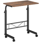 HOMCOM - Bureau debout mobile à hauteur réglable - 23,5 po L x 15,75 po l x 30,75 po H - brun rustique-Sa forme unique en C permet de nombreux placements différents 