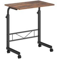 HOMCOM - Bureau debout mobile à hauteur réglable - 23,5 po L x 15,75 po l x 30,75 po H - brun rustique-Sa forme unique en C permet de nombreux placements différents 