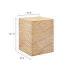 Modway - Jordana Square Plinth Intérieur - Terrasse extérieure Béton Table d’appoint - Travertin-Matériau de béton