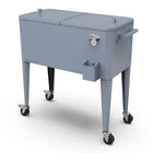 Permasteel - Glacière de patio rétro 80 pintes sur roulettes avec séparateur - bleue-Sa grande capacité de 80 pintes offre un espace généreux pouvant contenir jusqu’à 110 canettes de 12 oz, plus de la glace.