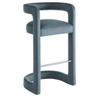 Modway - Winslow Performance Velvet Tabouret de bar - Cadet Blue-Conception du dos du canon