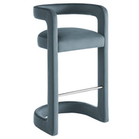 Modway - Winslow Performance Velvet Tabouret de bar - Cadet Blue-Conception du dos du canon