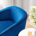 Modway - Series Performance Velvet Tissu Chaise pivotante - Marine-Base pivotante en fer revêtue en poudre
