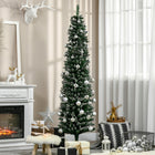 HOMCOM - Sapin de Noël artificiel 6' décoré de neige - intérieur - vert-Sapin de Noël artificiel de 6.5 pieds de haut dans un style d'arbre réaliste 