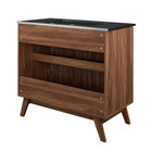 Modway - Soma 36" Vanette de salle de bain - Noir noyer-Trous centraux de 8"