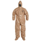 Dupont – Combinaison de protection personnelle Tychem CPF3, poignets élastiques, très grand (C3128t-XL)-Couleur : Havane/Havane/Brun
