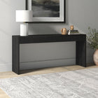 Hudson&Canal - Console rectangulaire cannelée Lawrence de 162,5 cm de large, finition grain noir-Caractéristiques assemblage facile