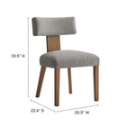 Modway - Nalani Tissu tapis Chaises de salle à manger Ensemble de 2 - Tissage à bruyère Blé brun foncé-Pieds en bois massif et soutien pour le dos