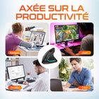 Delton - Souris d'ordinateur ergonomique sans fil rechargeable S12, pour droitiers, noire-Large compatibilité avec les PC, les ordinateurs portables, les tablettes, les appareils macOS et iOS, s'adaptant ainsi à divers environnements de travail.