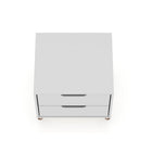 Manhattan Comfort - Table de chevet Rockefeller 20,08" style mi-siècle moderne à 2 tiroirs - Blanc-Garantie limitée du fabricant de 30 jours