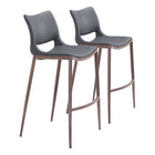 Zuo - Ace Tabouret de bar - Gris foncé/Noyer - Ensemble de 2-Design ergonomique