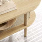 Modway - Torus Ovale Table basse - Chêne-Panneau de particules et MDF