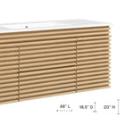 Modway - Render Fixation murale de 48" Vanette de salle de bain - Oak White-Conception murale
