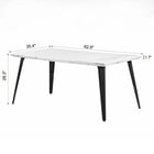 Homy Casa -  Bureau moderne 63 po L - Blanc marbré-Supporte plusieurs appareils et documents pour une organisation optimale