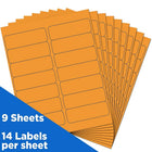 JAM Paper Étiquettes postales, 1 1/3 x 4 po, orange néon, 252/paquet-Orange néon
