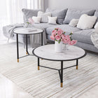 Zuo - Davis Table basse - Blanc/Noir - Ensemble de 2-Capacité de poids maximale: 45