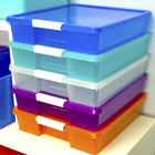 Storex - Organisateur d'artisanat de boîte d'empilage et de stockage, Couleurs assorties, Paquet de 5-Transparent afin que vous puissiez facilement voir le contenu