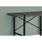 Monarch Specialties - 7660 Bureau 48 po L - Gris Moderne/Metal Noir-La barre métallique en forme de X à l'arrière du bureau offre un soutien et ajoute une touche décorative