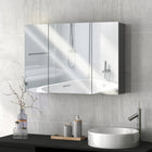 Kleankin - Armoire à pharmacie murale avec miroir - 35 po l x 24 po P - gris-Étagères de rangement spacieuses répondant à différents besoins 