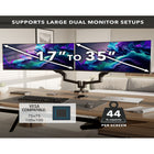 Mount-It! - Support double pour écrans à usage intensif avec bras à ressort à gaz, compatible avec des écrans jusqu'à 35 pouces-Épaisseur de plateau compatible : 10,2 mm à 85,1 mm (pince), 10,2 mm à 48,3 mm (œillet)