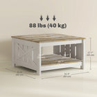 HOMCOM - Table basse style ferme avec étagère de rangement - chêne vieilli et brun-Patins de protection sous les pieds pour éviter d'endommager le sol