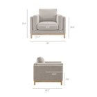 Modway - Roscoe Tissu Fauteuil - Étain-Confort de siège profond avec mousse à haute résilience