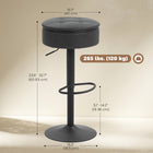 HOMCOM - Tabourets de bar pivotants avec rangement et repose-pieds - noir - paquet de 2-Hauteur réglable avec rotation à 360° pour plus de flexibilité 
