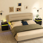 HOMCOM - Table de chevet pour chambre - noir - lot de 2-Choisissez parmi 60 000 couleurs, ajustez la luminosité et réglez les minuteries, ou synchronisez avec la musique et les modes clignotants selon l’ambiance souhaitée 