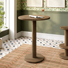 Modway - Neo Rond 31 po Terrasse extérieure Bois Patio Bar Table - Brun Cacao-Double bord de lèvre