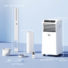 HOMCOM - Climatiseur portable avec 4 modes pour une couverture de 258-441 pi² - blanc-Utilise le réfrigérant R32 et 10 000 BTU pour un refroidissement instantané dans les maisons et les bureaux 